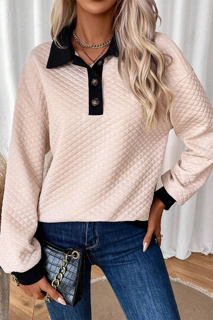 Textured Collared Pull-Over