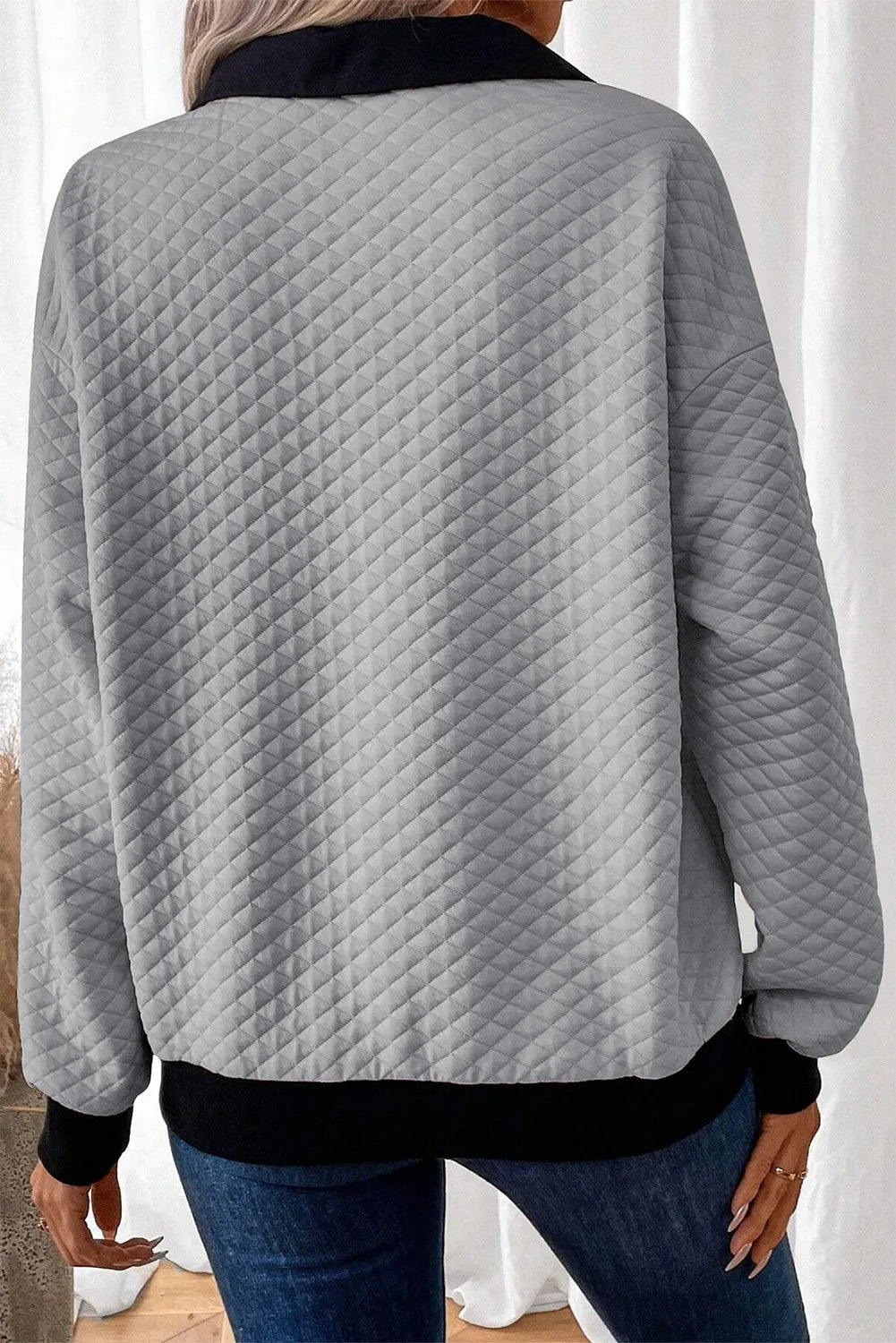 Textured Collared Pull-Over