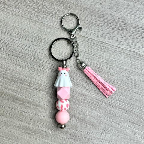 Pink Halloween Ghost Keychain