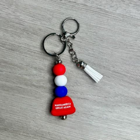 MAGA Silicone Bead Keychain