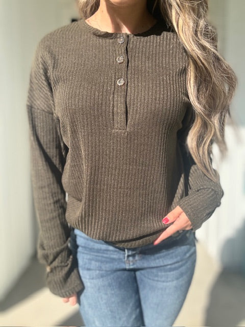 Olive Green Textured Top