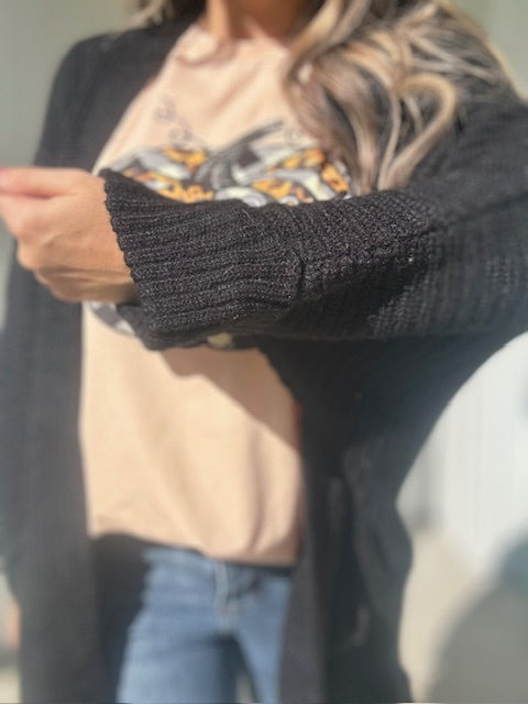 Black Oversized Cardigan