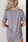 Grey V Neck Pocketed Tee