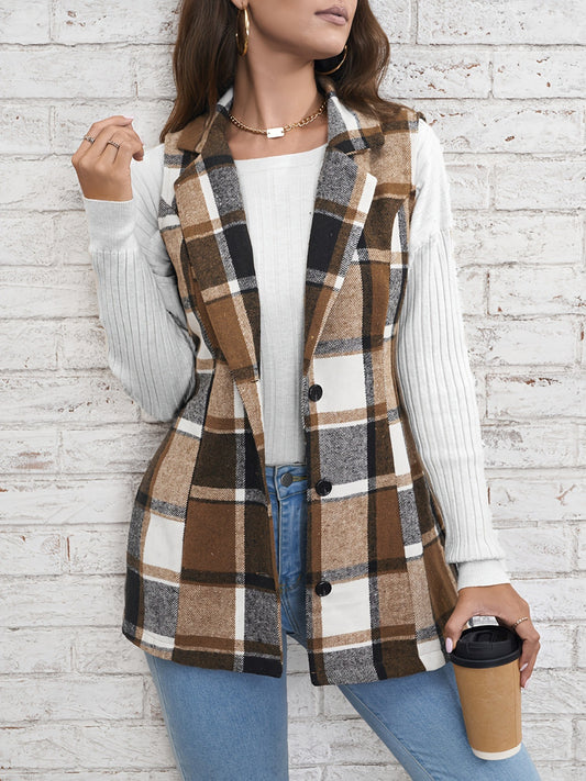 Plaid Button Down Vest